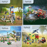 LEGO Jurassic World Centrum ratunkowe dla małych dinozaurów, zestaw z małymi figurkami dinozaurów, w tym Triceratopsem, Ankylozaurem i welociraptorem, prezent do budowania dla chłopców i dziewcząt od 4 lat 76963 Zestawy do budowania Besuche den LEGO-Store