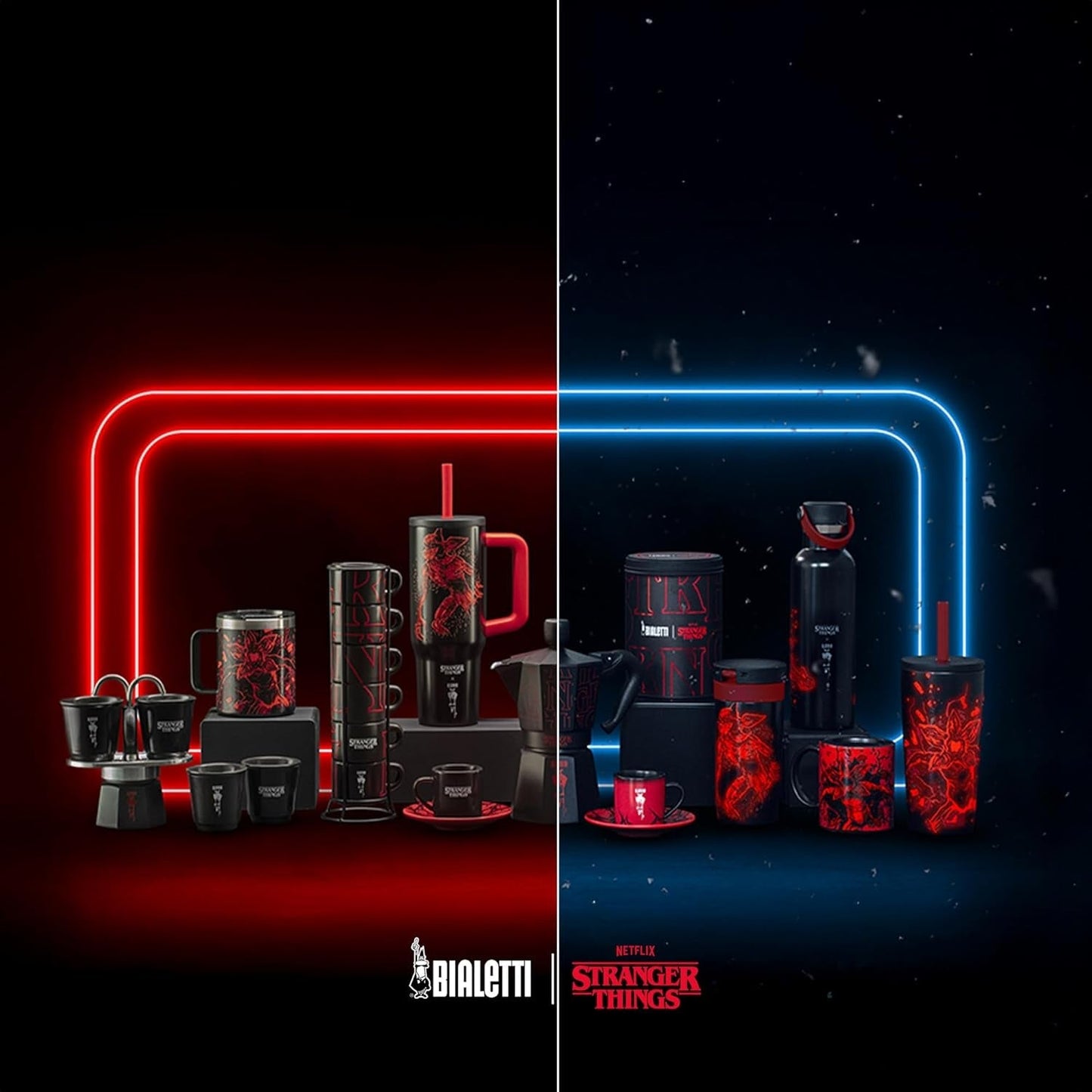 Bialetti Moka Express Stranger Things Ekspres do kawy na 3 filiżanki, Przycisk muzyczny z funkcją ładowania USB-C, Nie nadaje się do płyt indukcyjnych, 3 filiżanki (130 ml), Czarny