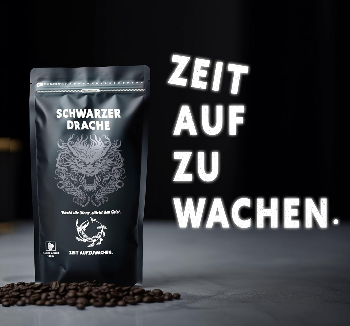 Black Dragon Espresso 100% Robusta - Ekstra mocna kawa palona w ziarnach - Bardzo mocna i pełna kawa z dużą zawartością kofeiny - Bardzo mocne espresso