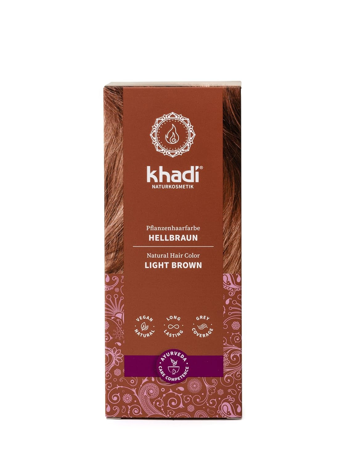 khadi GOLDBRAUN Ziołowa farba do włosów Jasny bursztyn do miękkiej i błyszczącej Złocistobrązowa farba do włosów 100% naturalna ziołowa farba do włosów Naturalne i wegańskie certyfikowane kosmetyki naturalne 100g Naty Shop Farba do włosów Jasnobrązowy 100g (1 opakowanie) Pojedynczy