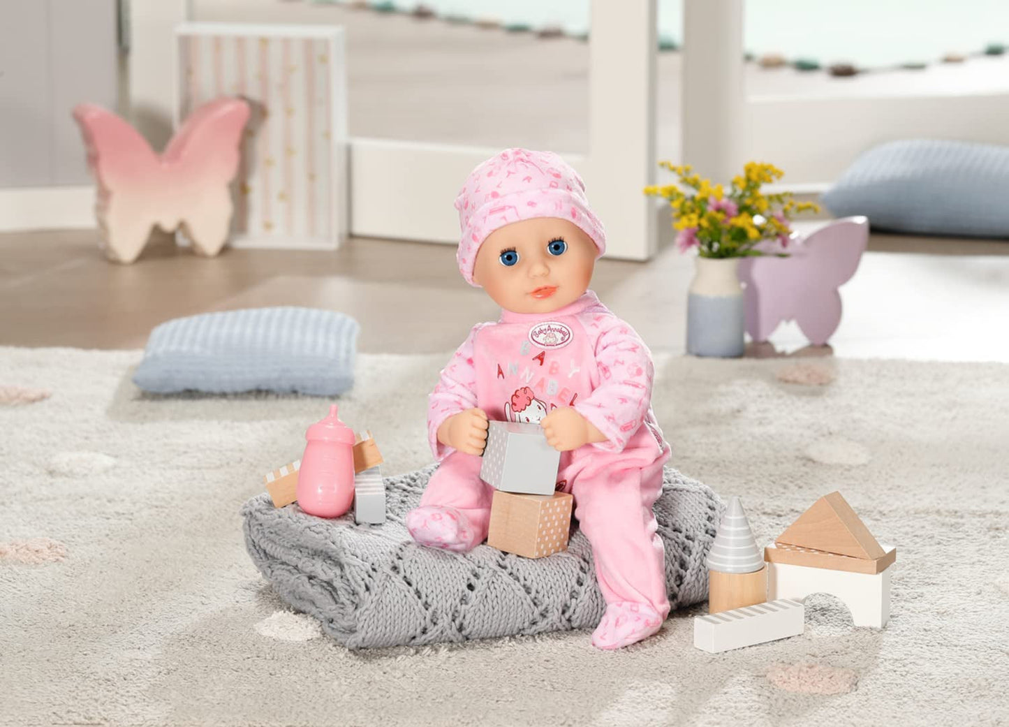 Annabell Mała lalka Annabell 36 cm, z materiałowym korpusem i zaspanymi oczami, 36 cm, 709870 Zapf Creation