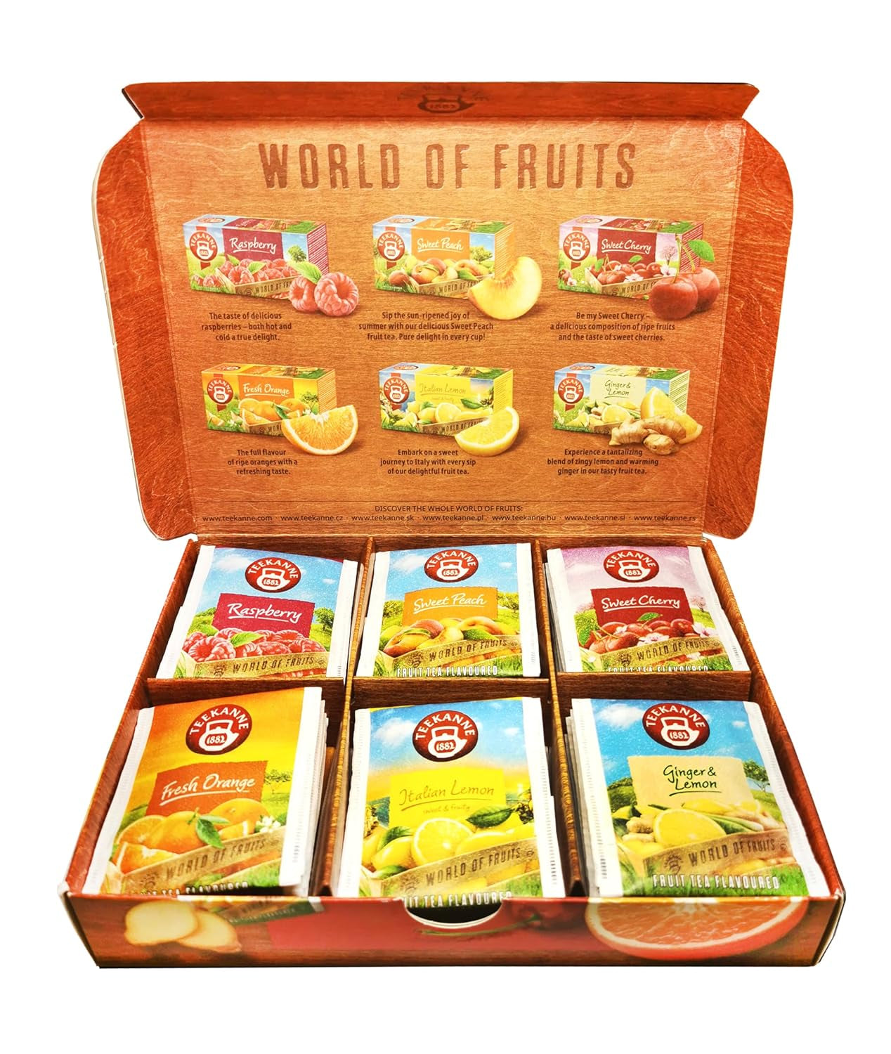 Teekanne World of Fruits (NOWA EDYCJA) - Pudełko z wyborem herbat owocowych - 6 smaków * 5 torebek