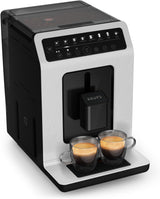 Krups EA897B Evidence Automatyczny ekspres do kawy ECOdesign, automatyczna funkcja espresso i cappuccino, technologia Quattro Force, kubki do mleka uruchamiane jednym dotknięciem, 8 ustawień wstępnych, system mleka, 1450W