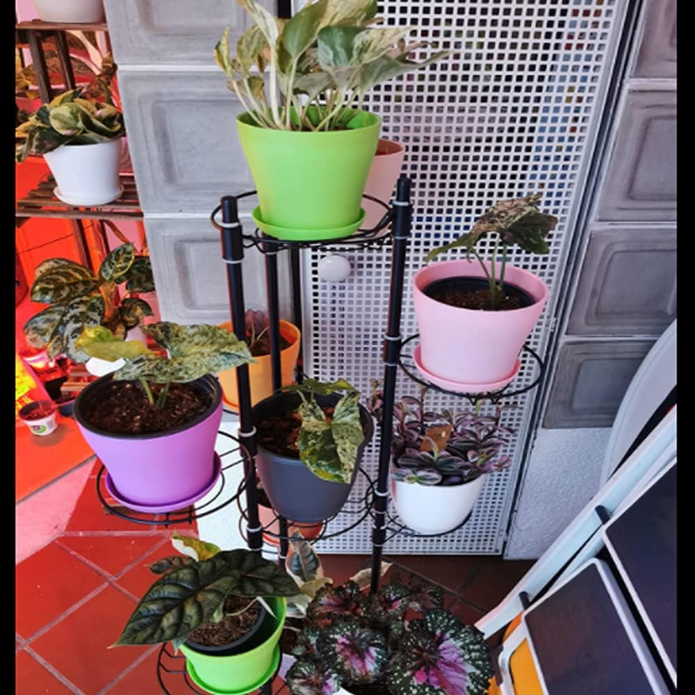 Duże plastikowe doniczki ze spodkami o średnicy 20 cm, białe samonawadniające się doniczki ze spodkami, plastikowe doniczki do sadzonek, pogrubione doniczki do sadzenia wewnątrz i na zewnątrz (6 sztuk)