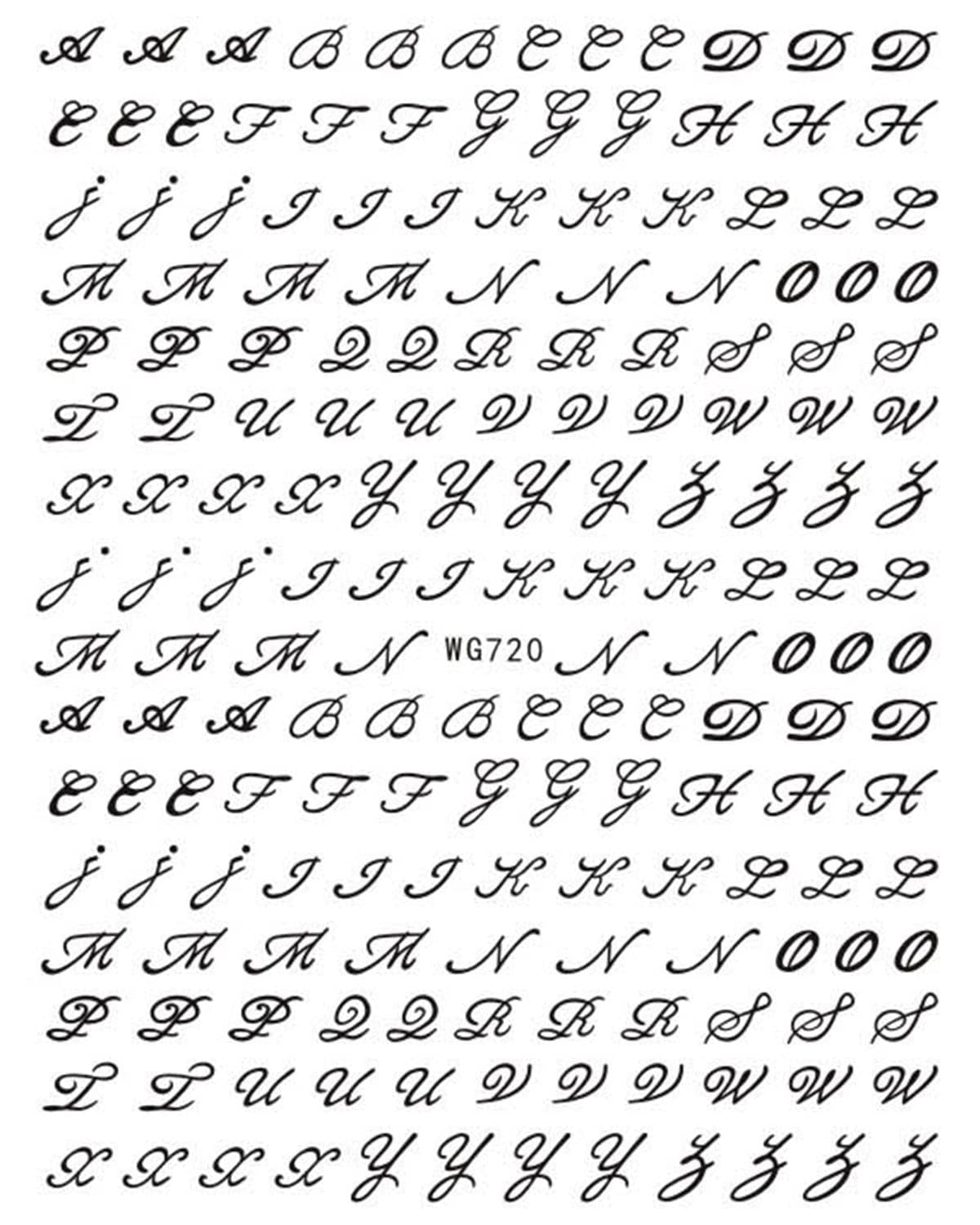 6 Blatt Nagelsticker Alte Alphabetzahlen Nagelaufkleber Selbstklebend Alte Briefe Nail Art Naklejka Dekoracja Nageldesign Zubehör