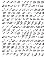 6 Blatt Nagelsticker Alte Alphabetzahlen Nagelaufkleber Selbstklebend Alte Briefe Nail Art Naklejka Dekoracja Nageldesign Zubehör