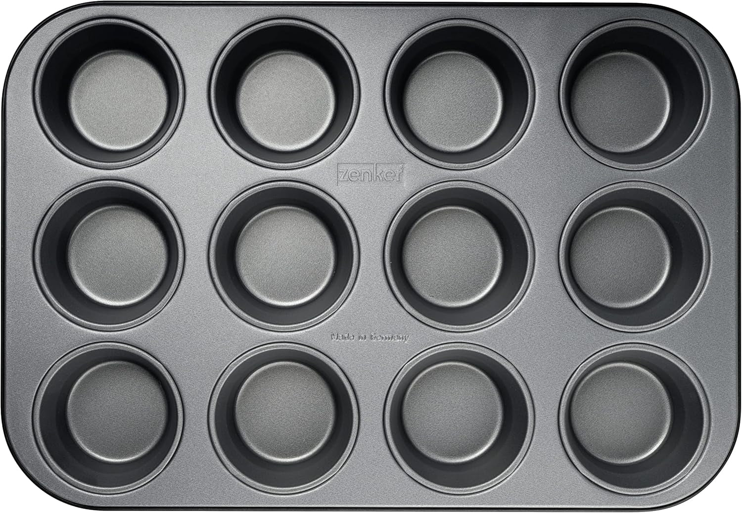 Zenker 12Er Muffinform Energy, Premium-Backform, Für Köstliche Kuchen, Verkürzt Die Backzeit Um Bis Zu 20% (Farbe: Silber/Anthrazit), Menge: 1 Stück, Hellgrau Und Dunkelgrau Formy i blachy do pieczenia Naty Shop
