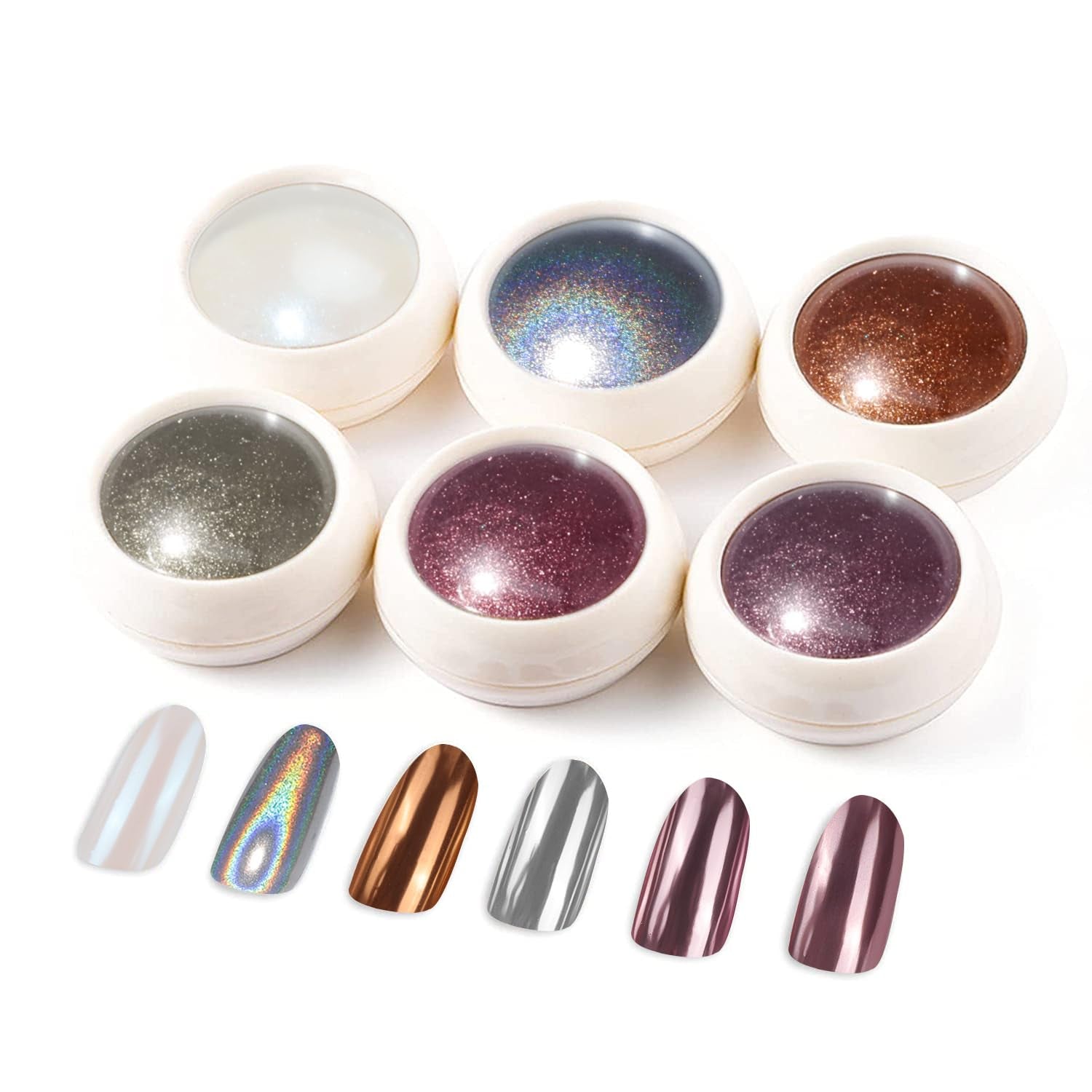 BISHENGYF Proszek do paznokci w kolorze różowego złotaNeue Upgrade Grosse Kapazitä Chrom PulverSuper-Spiegeleffekt Metall Mirror Chrome Powder – Neonowy szklisty efekt perłowy Brokat Nagelkunst Pulver Für DIY Salon