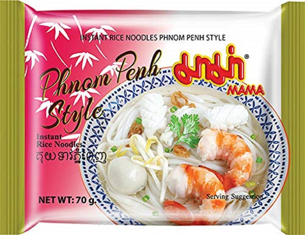 MAMA Phnom Phenh Instant Rice Noodles – Oriental Style Instant Rice Noodles – Autentyczna kuchnia tajska – 12 x 70 g