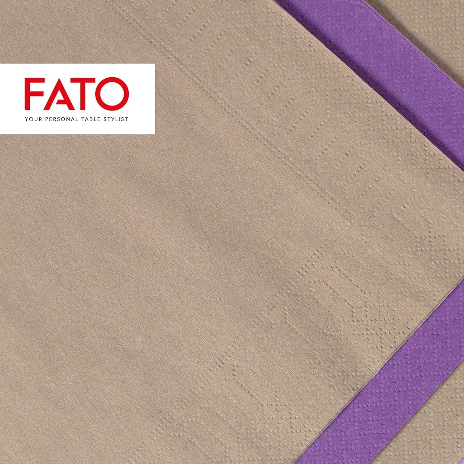 , Jednorazowe serwetki papierowe, Idealne do przystawek i koktajli, Opakowanie 100 serwetek, Rozmiar 24X24 złożone na 4, 2 warstwy, Kolor Turtledove, 100% czysty papier celulozowy, Certyfikat Fsc