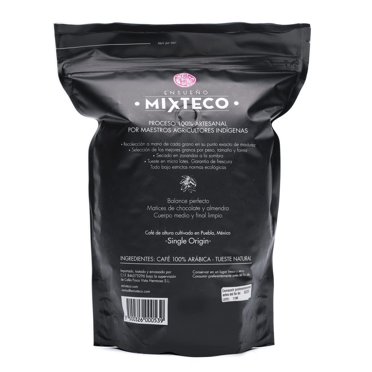 Palone ziarna kawy Arabica | 500 g z nutą kakao i migdałów | Z tradycyjnej palarni kawy | Delikatny smak