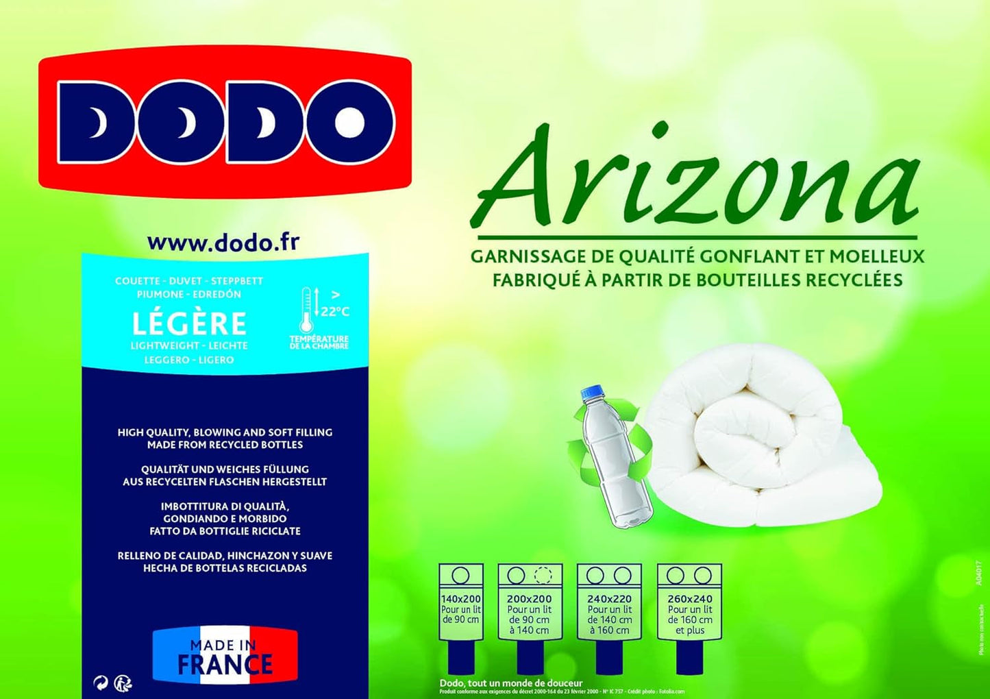 DODO Kołdra Couette Arizona, lekka, poliester, biała, 140/200 Kołdry i kołdry Naty Shop