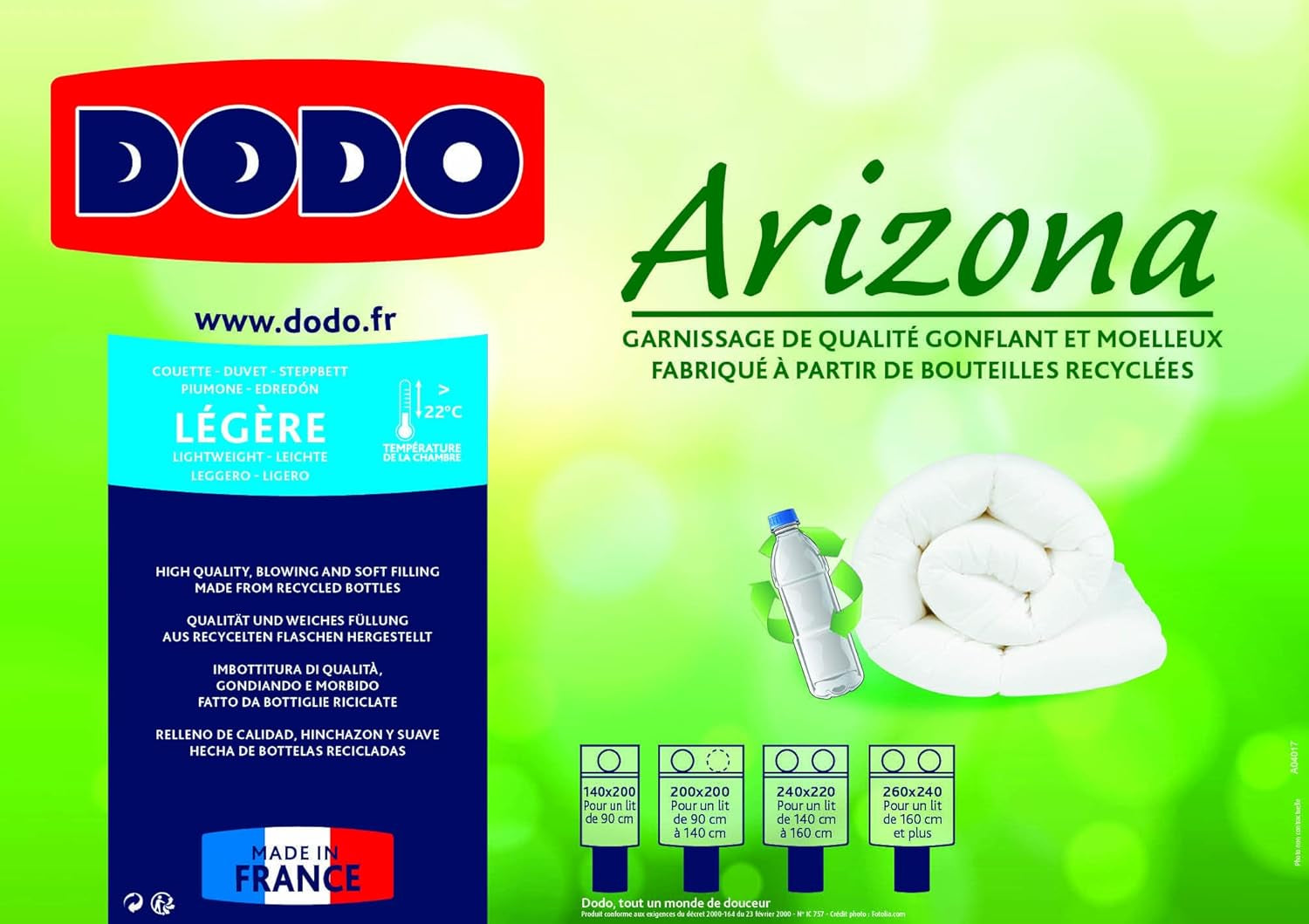 DODO Kołdra Couette Arizona, lekka, poliester, biała, 140/200 Kołdry i kołdry Naty Shop