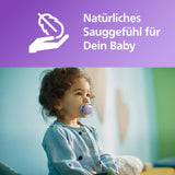 Smoczek Philips Avent Ultra Air – zestaw 2 oddychających smoczków niezawierających BPA dla dzieci od 18 miesiąca życia, zawierający etui i sterylizację, Whale/Whale (Model SCF349/24)