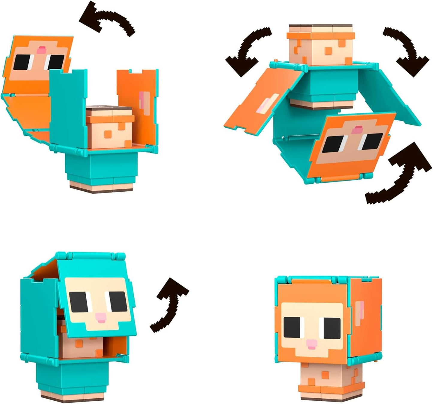 Zestaw 2 zestawów Mattel Minecraft Flippin' Figs, owiec i kurczaków, z figurkami 2 w 1, dużymi głowami i pikselami. Figurki HXK17 Naty Shop