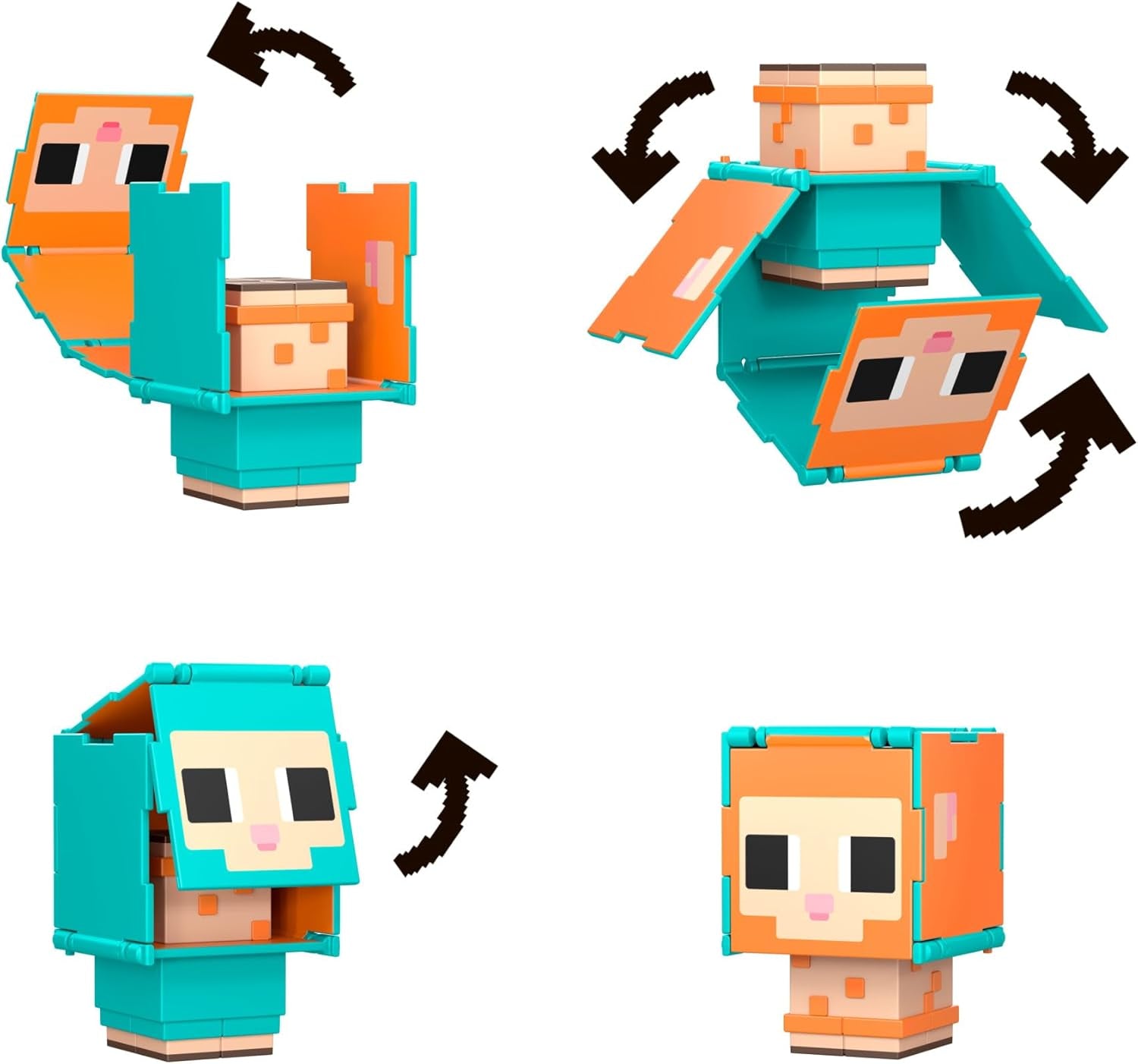 Zestaw 2 zestawów Mattel Minecraft Flippin' Figs, owiec i kurczaków, z figurkami 2 w 1, dużymi głowami i pikselami. Figurki HXK17 Naty Shop