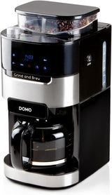 Ekspres DOMO DO721K „Grind and Brew” - Funkcja od ziarna do filiżanki - Wyświetlacz LCD - Do kawy mielonej lub całych ziaren - 1,5 L