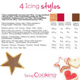 Scrapcooking - 4 pisaki: złoty, czekoladowy, biały i czerwony - dekoracyjne pisaki jadalne do pisania i rysowania na deserach, ciastach i ciasteczkach