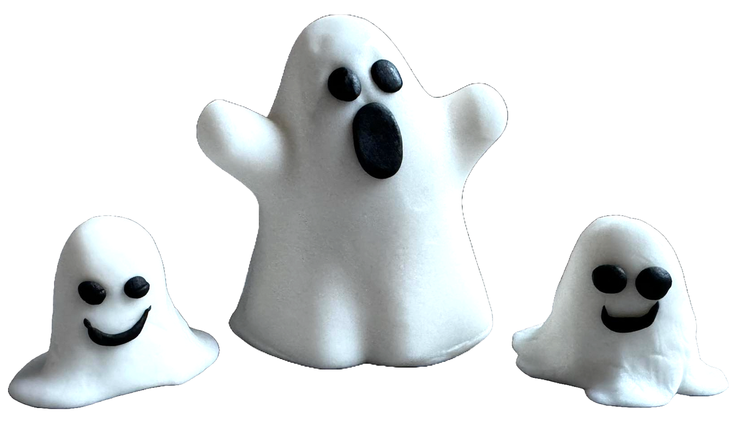 Zestaw 3 jadalnych dekoracji z pasty cukrowej, Halloween, Ghost Family Dekoracje z pasty cukrowej Naty Shop