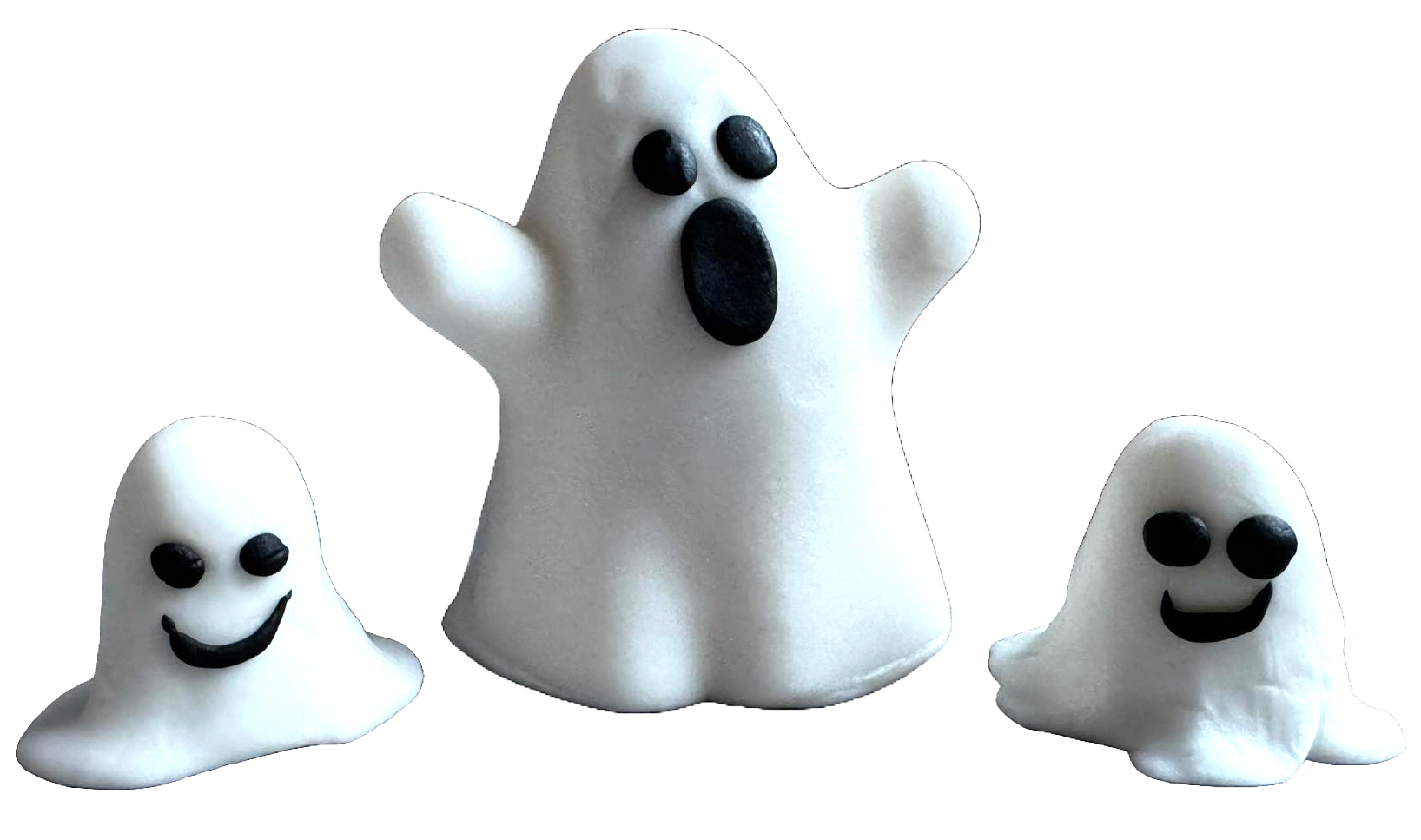 Zestaw 3 jadalnych dekoracji z pasty cukrowej, Halloween, Ghost Family Dekoracje z pasty cukrowej Naty Shop