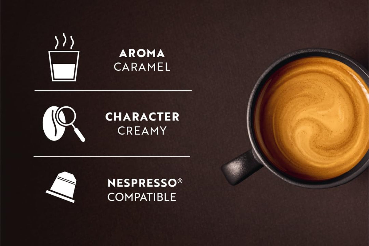 Café Royal Caramel Flavoured Kaffee – Kaffeekapseln kompatybilna z Nespresso®, kremowa, helle Röstung, 100% Arabica, Rainforest Alliance, 100 Kapseln