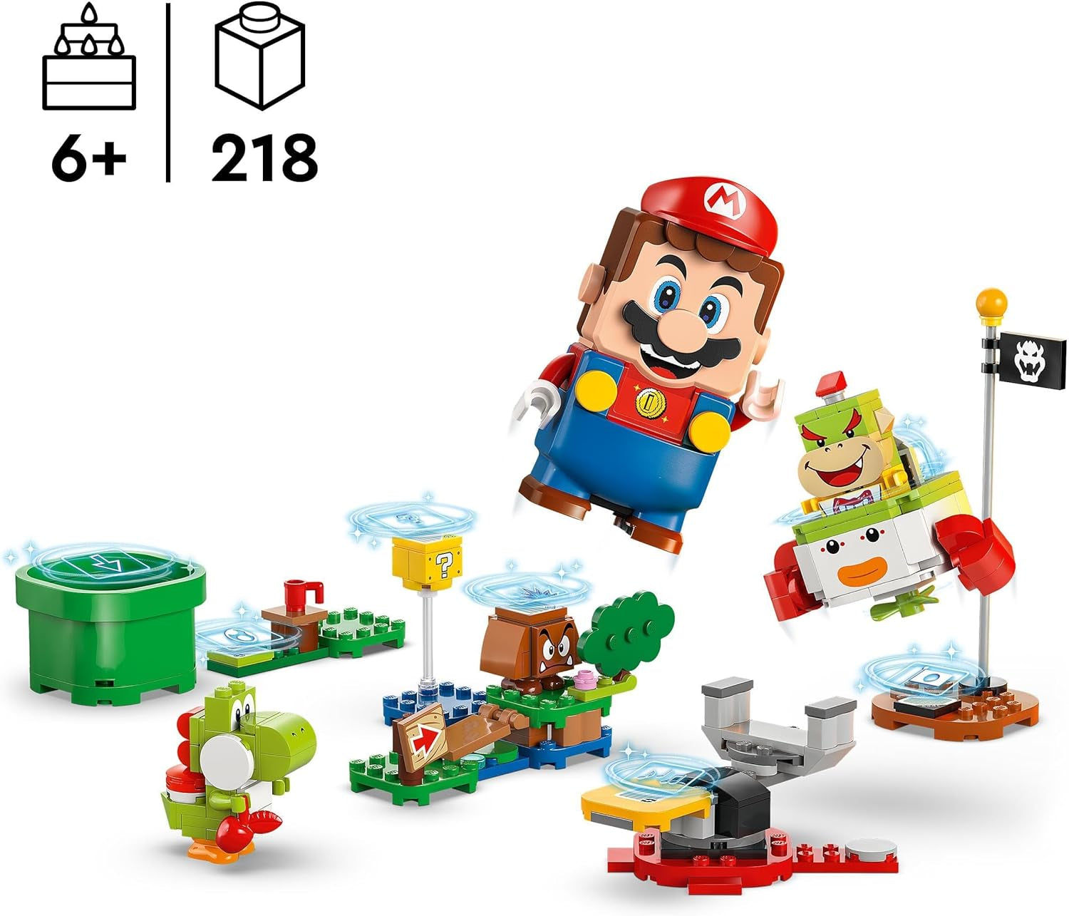 LEGO Super Mario Adventure z interaktywnym Mario, zestaw wózka młodszego klauna, zabawka Yoshi, prezent Nintendo dla chłopców, dziewcząt i graczy w wieku od 6 lat 71439 Zestawy do budowania Besuche w sklepie LEGO