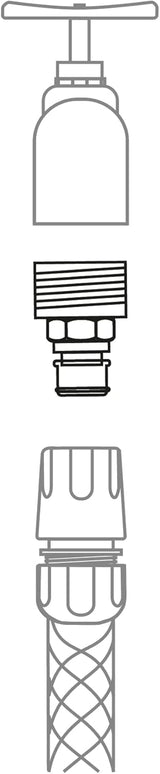 Amig - Adapter męski do podłączenia kranu 3/4 cala | Szybkie i łatwe podłączenie rur wodociągowych | Połączenie gwintowe | Tworzywo ABS i guma | Szary