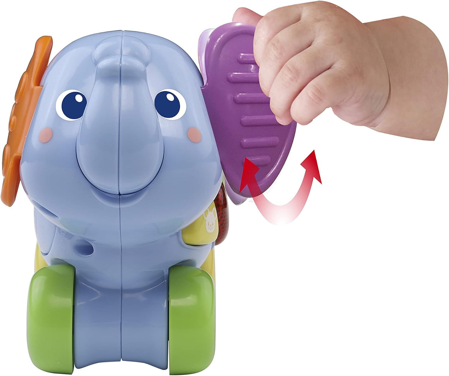 Vtech Baby Little Pushing Elephant - Interaktywna zabawka do pchania i zabawy - Z piosenkami, melodiami, zdaniami i dźwiękami - Dla dzieci w wieku 6-36 miesięcy Baby Toys Naty Shop