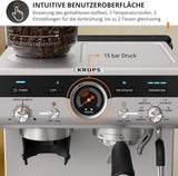 Ekspres ręczny Krups Precision z kolbą i młynkiem, ekspres barista z intuicyjnym panelem sterowania, ustawieniami wstępnego zaparzania, ekspres z dyszą parową, szybkie nagrzewanie, XP801T10