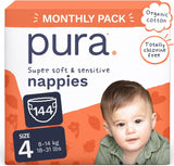 Pieluszki Eco Baby - Rozmiar 3 (4-9 kg), 1 opakowanie (26 pieluch), Ultra miękkie pieluszki dla wrażliwej skóry, Bawełna organiczna, Ochrona przed wyciekaniem do 12 godzin, Nowa tabela rozmiarów