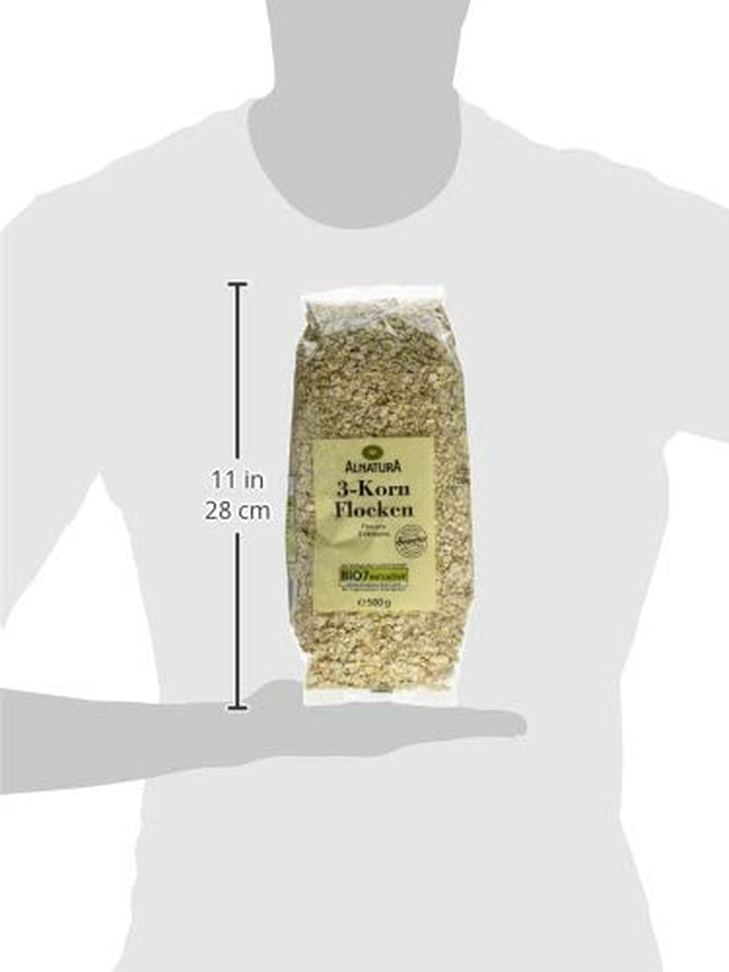 Bio 3-Korn Flocken, 500 g płatków zbożowych Naty Shop