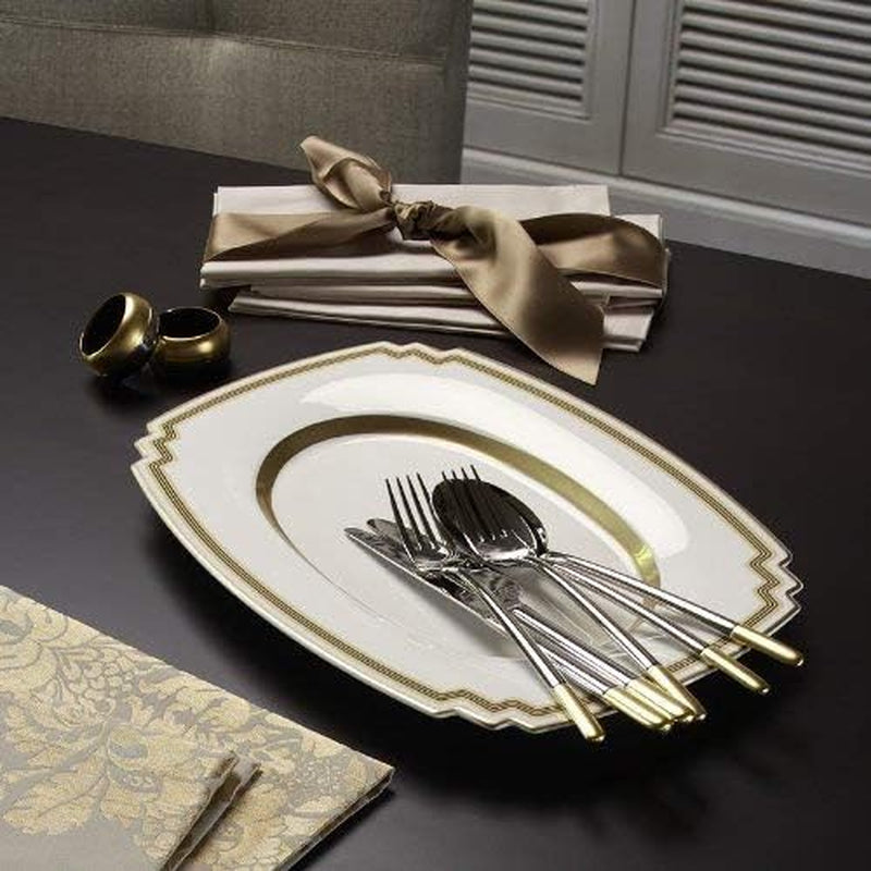 Villeroy & Boch - Sztućce Ella częściowo pozłacane złoto, 30 sztuk, 6 osób, można myć w zmywarce, stal nierdzewna Kitchen Naty Shop