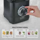 CASO Powerblender B 2000 - Mikser stojący Profi, 30 000 U/Min, 2000 W, Bruchsicherer Tritan-Mixbehälter (2 L), Bpa-Frei, Pulse-, Shake-, Smoothie-Funktion, 8-Fach Messer-System Mit Titanbeschichtung Kitchen Naty Shop