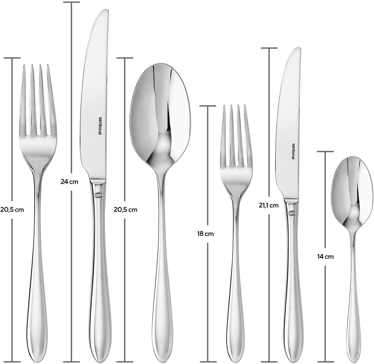 Sambonet 52515-83 Dream monoblokowy zestaw zastawy stołowej, 36 sztuk Kitchen Naty Shop
