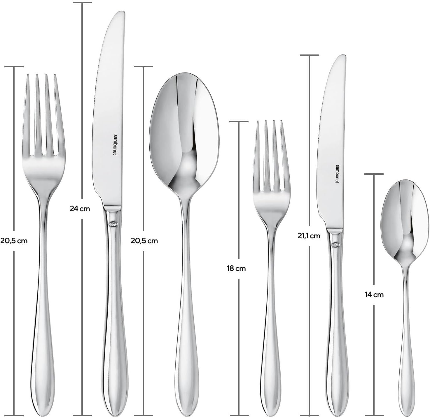 Sambonet 52515-83 Dream monoblokowy zestaw zastawy stołowej, 36 sztuk Kitchen Naty Shop