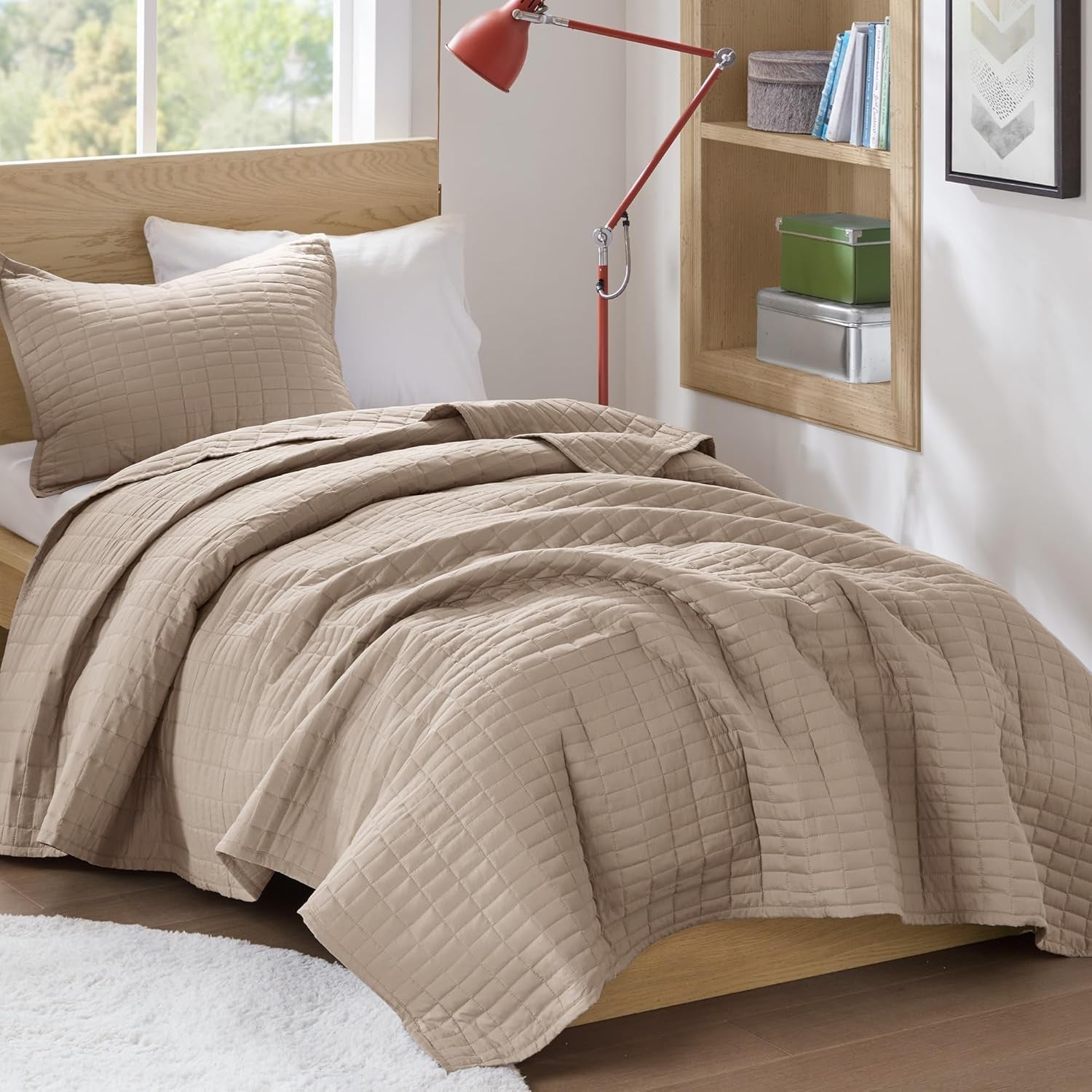 Zestaw kołder Comfort Spaces Kienna Luksusowy koc letni z podwójnym ściegiem Lekka, miękka pościel na cały rok Dopasowana poszewka na poduszkę Biały koc typu king size (264,2 x 228,6 cm) Naty Shop Kołdry i kołdry w kolorze ciemnoszarym Twin/Twin Xl (66"X90")