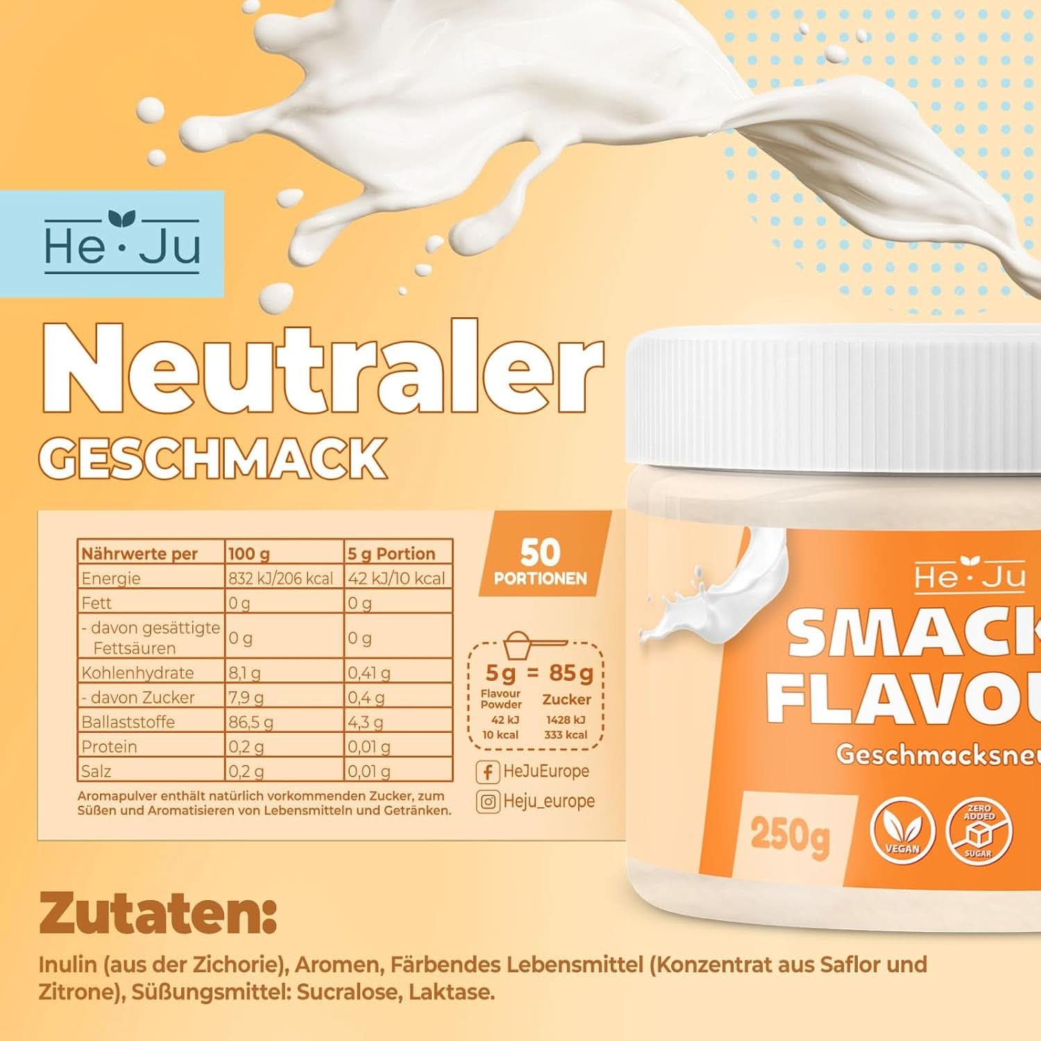 He-Ju, Proszek o neutralnym smaku, 250 gramów Aromas Naty Shop