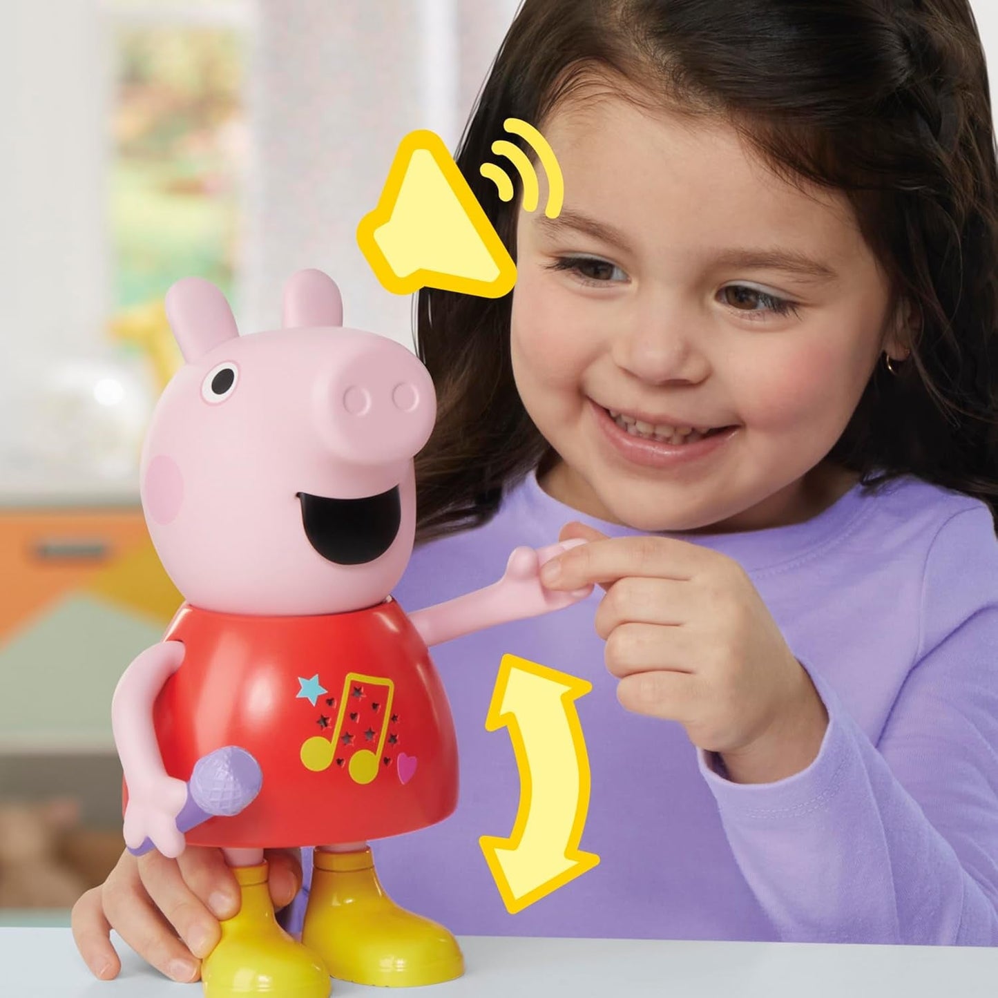 Lalka Świnka Peppa, mówiąca i śpiewająca, różowa, 20 cm