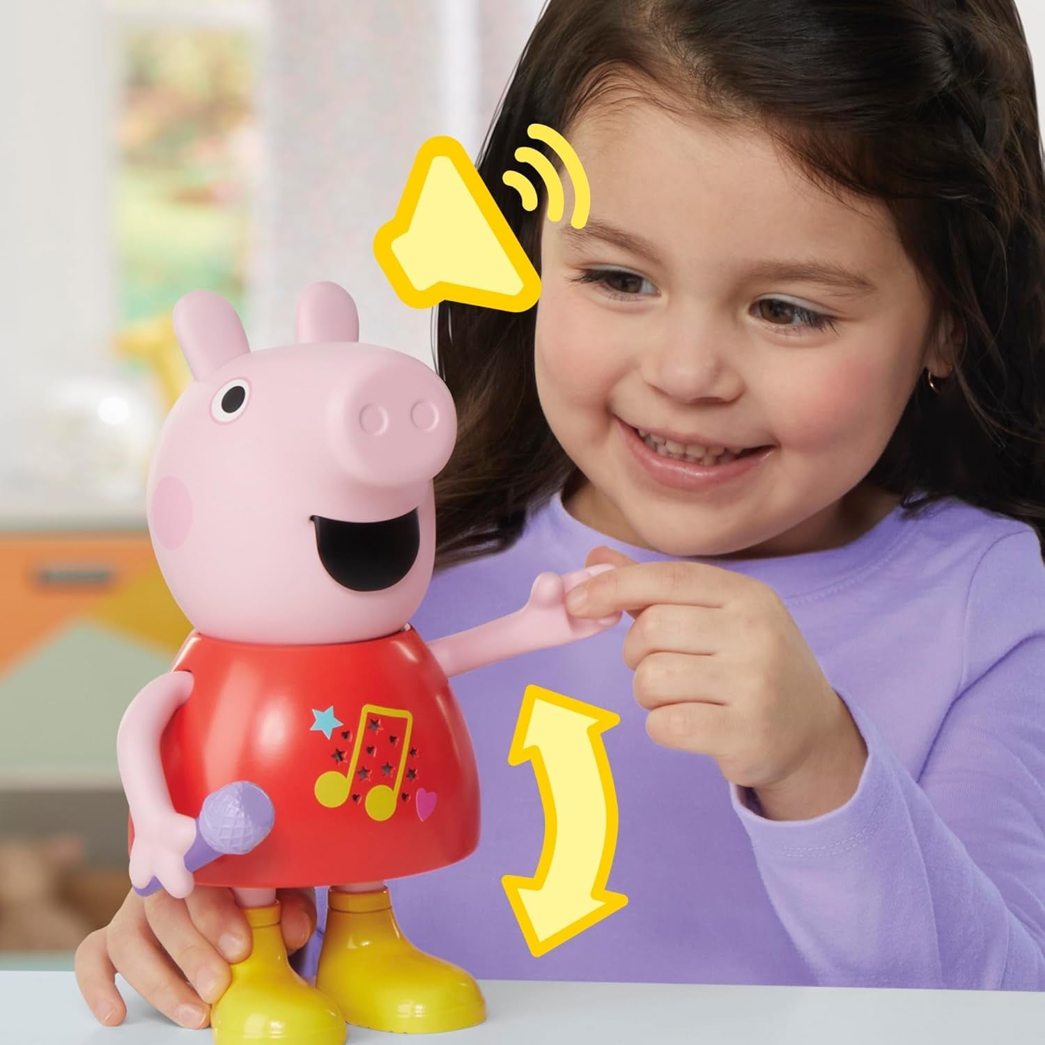 Lalka Świnka Peppa, mówiąca i śpiewająca, różowa, 20 cm