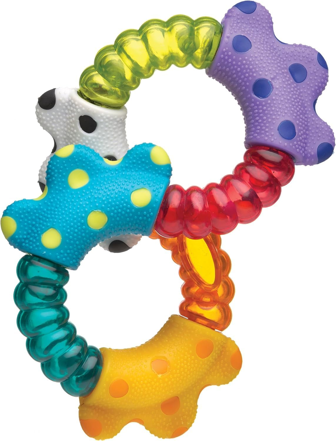 Playgro Rattle Super Shaker - grzechotka dla niemowląt - grzechotka - grzechotka dla dzieci - grzechotka - umiejętności motoryczne - zabawka dla dziecka - zdolności motoryczne dla niemowląt - kolorowa Bebe Naty Shop Toys Kliknij i przekręć grzechotkę