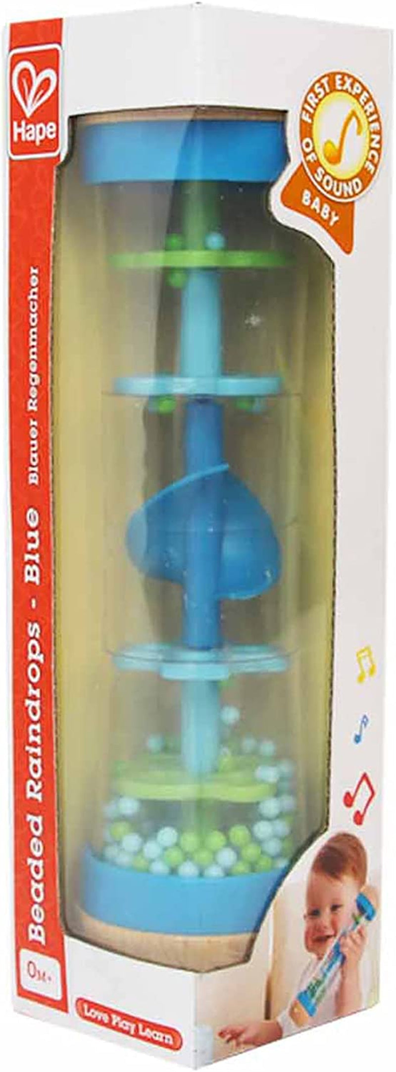 Hape zaklinacz deszczu | mini zabawka muzyczna z drewnianymi dzwoneczkami, niebieska Toys Bebe Naty Shop