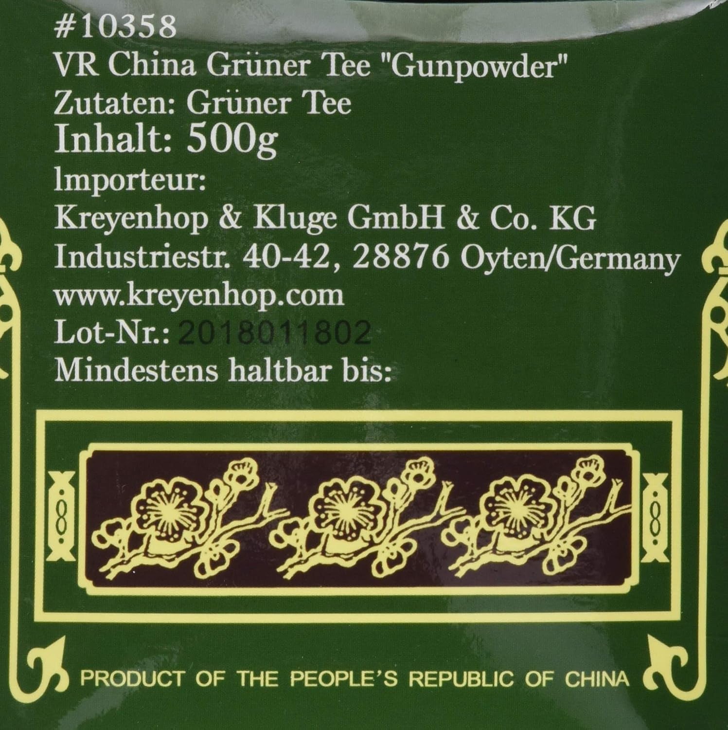 Herbata zielona, ​​Gunpowder, Geroll (1 opakowanie 500 g)