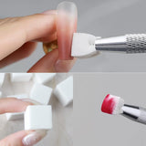 200 Stück Nail Art Schwamm Mit Metallgreifer, Nageldesign Zubehör Schwammpinsel, Um Eine Varuntzen Von Gradient Nail Art Patterns Zu Erstellen (biały)