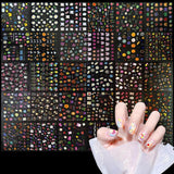 3D Nagelsticker Aurora 30 Blatt Gold Nail Art Naklejka Selbstklebend Nagelaufkleber Holografisches Stern Herz Dekoration Nageldesign Zubehör