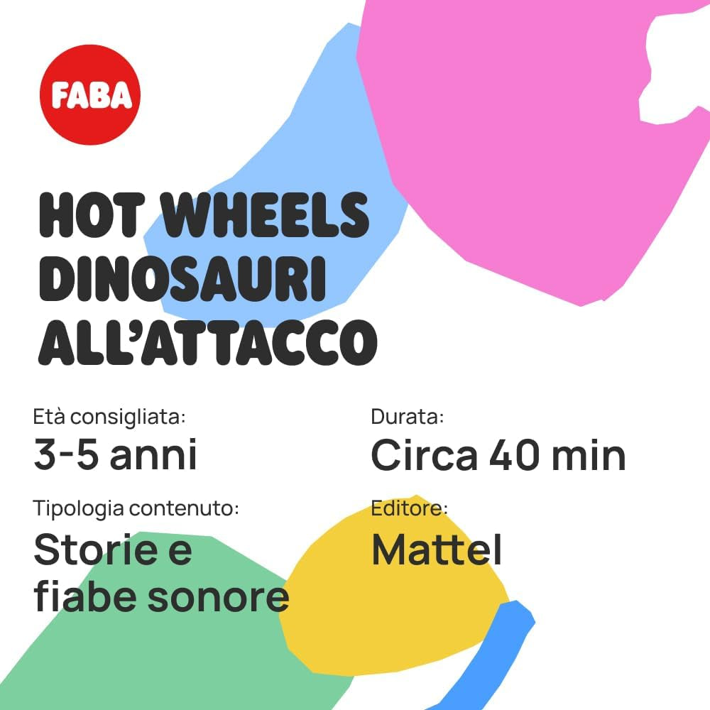 Figurka wydająca dźwięk ataku dinozaura Hot Wheels - opowieści i opowieści dźwiękowe dla chłopców i dziewcząt w wieku 3-5 lat, zabawka z treściami edukacyjnymi, wersja włoska Jucarii Bebe Naty Shop