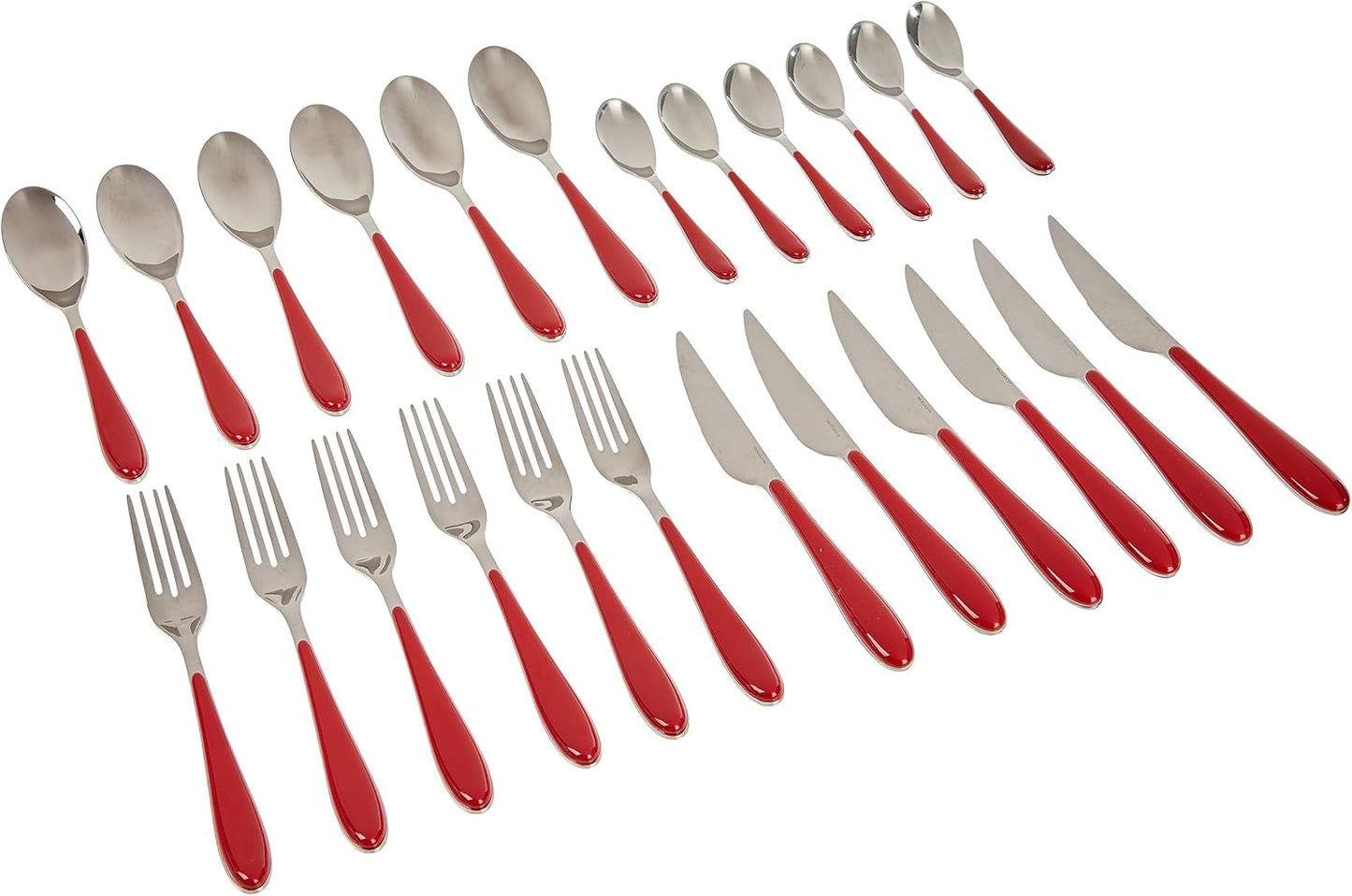 Zestaw sztućców Bugatti Gioia, 24 sztuki, czerwony Kitchen Naty Shop