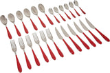 Zestaw sztućców Bugatti Gioia, 24 sztuki, czerwony Kitchen Naty Shop