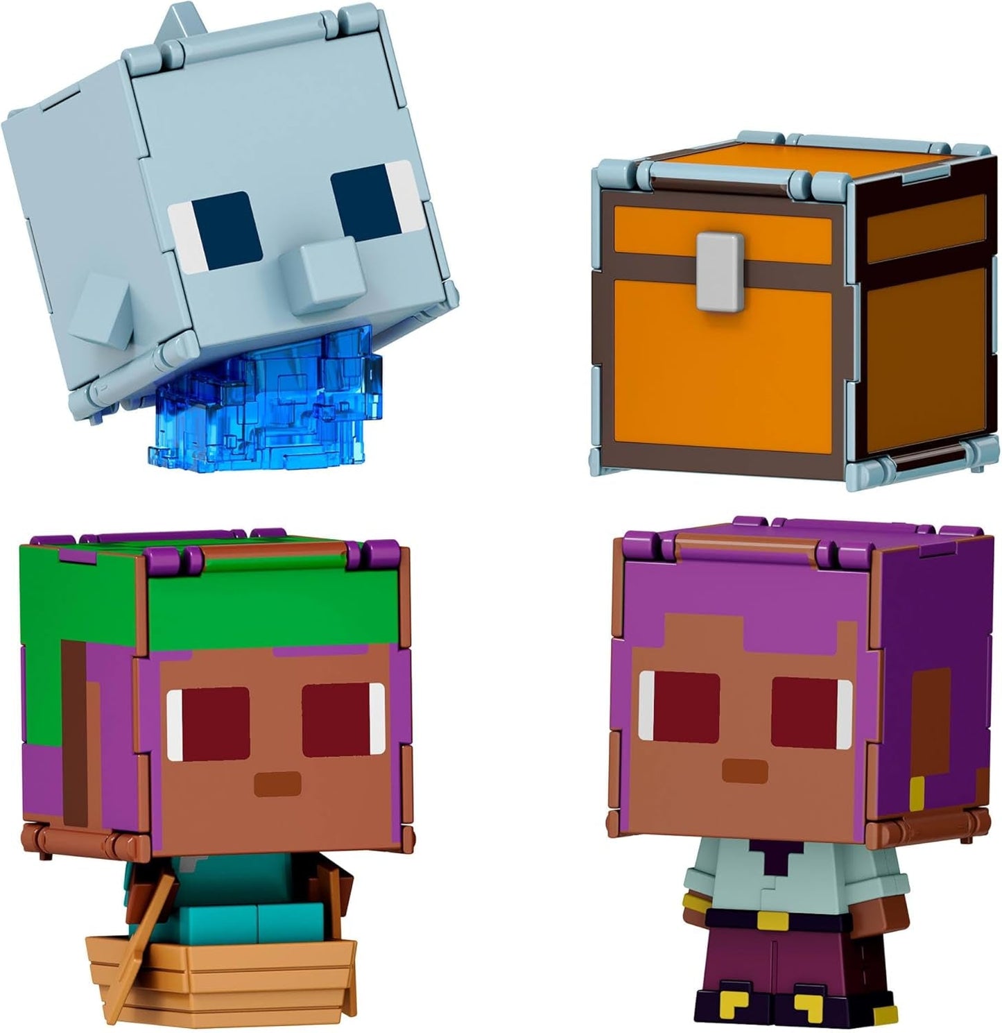 Zestaw 2 zestawów Mattel Minecraft Flippin' Figs Owca i Kurczak z figurkami 2 w 1, dużymi głowami i pikselowym wzorem Figurki HXK17 Naty Shop Ivy and the Dolphin