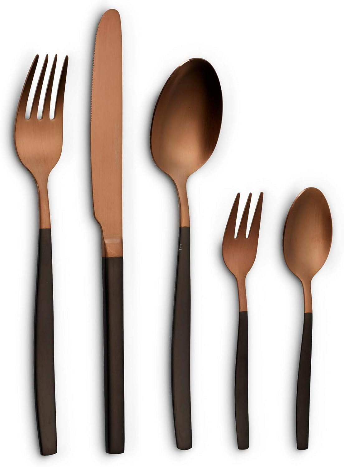 Zestaw sztućców Echtwerk Positano Due-Bronze, edycja czarna, 20 sztuk, kuchnia dla 4 osób Naty Shop Brąz / Czarny