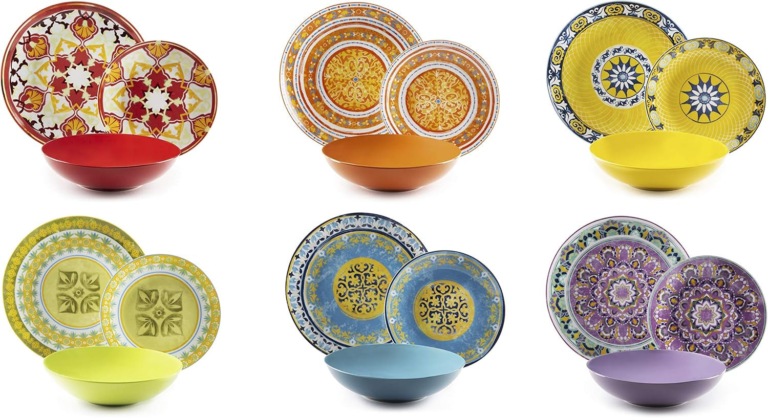Zestaw naczyń stołowych Excelsa ETNO Chic, porcelana, wielokolorowy, 21 sztuk